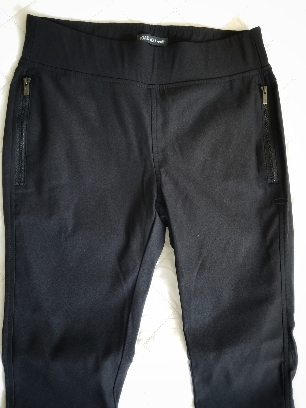 Toad&Co Black FlexTime Moto High-Waist Active Crop Leggings
